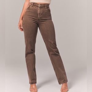 NWT Abercrombie & Fitch Curve Love Ultra High Rise 90s Straight Jean sz 25 Short